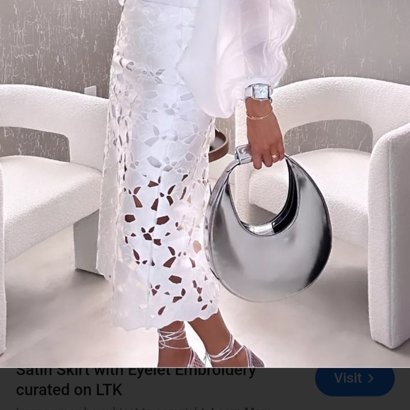 Elegant White Lace Midi Skirt - Picture 3 of 11